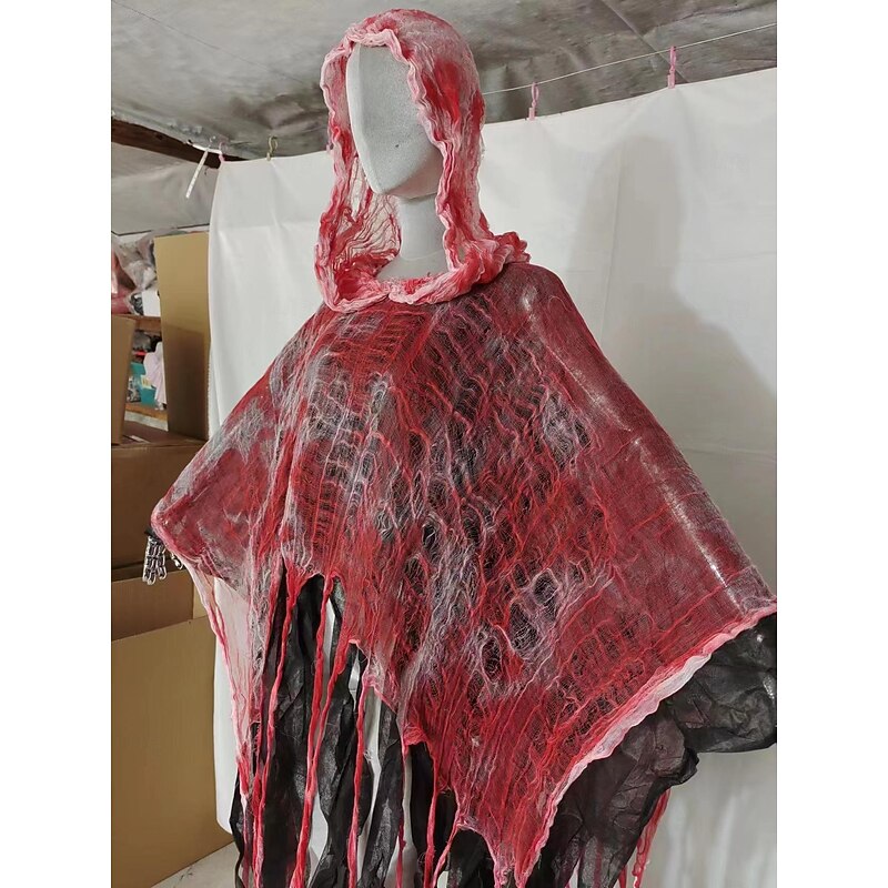 Ghost Grim Reaper Halloween Cosplay Costume Party Costume Hooded Cloak Outfits Scary Costume Adults' Men's Women's Masquerade Mardi Gras Performance Party Halloween Easy Halloween Costumes Dress Up2
