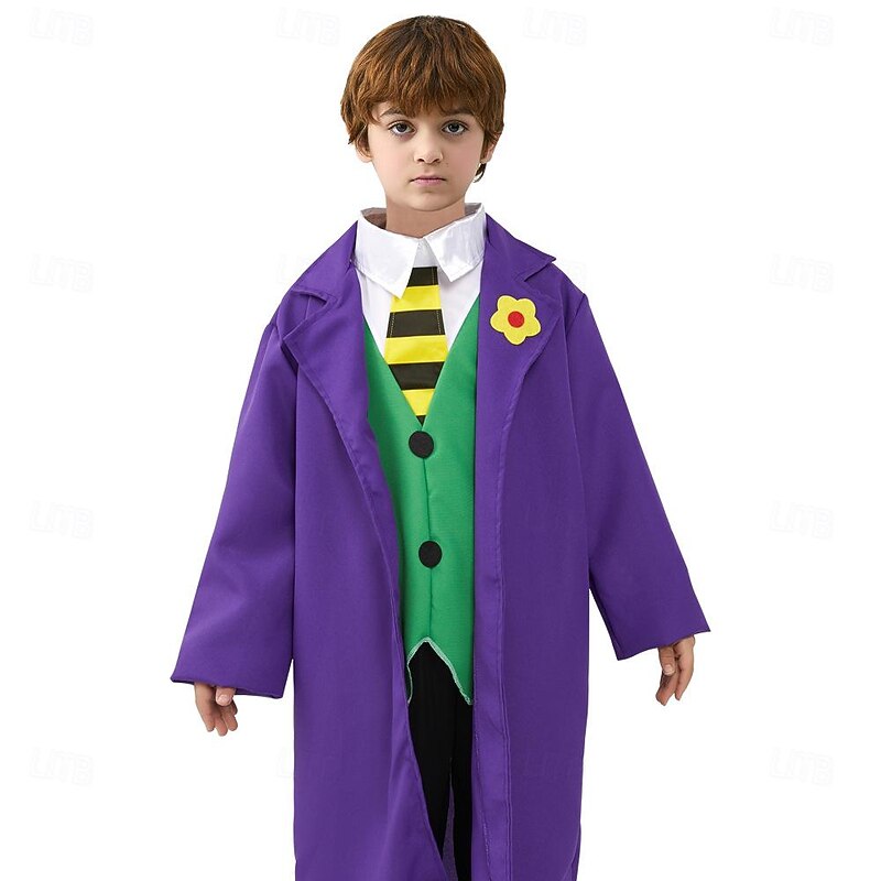 Joker Clown Halloween Coat Pants Vest Joker: Folie à Deux Cosplay Kid's Boys' Carnival Masquerade Party / Evening Easy Halloween Costumes Dress Up2