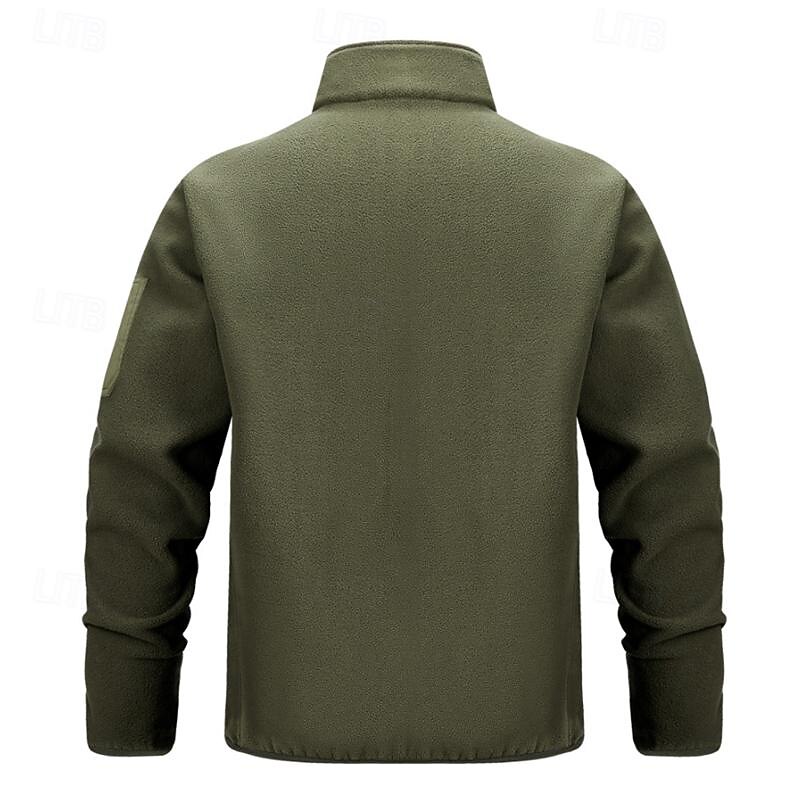 Men's Hiking Fleece Jacket Winter Outdoor Patchwork Soft Comfortable Warm Fleece Jackets Lightweight Jacket Full Zip Climbing Camping / Hiking / Caving Traveling Black Brown Green Grey3