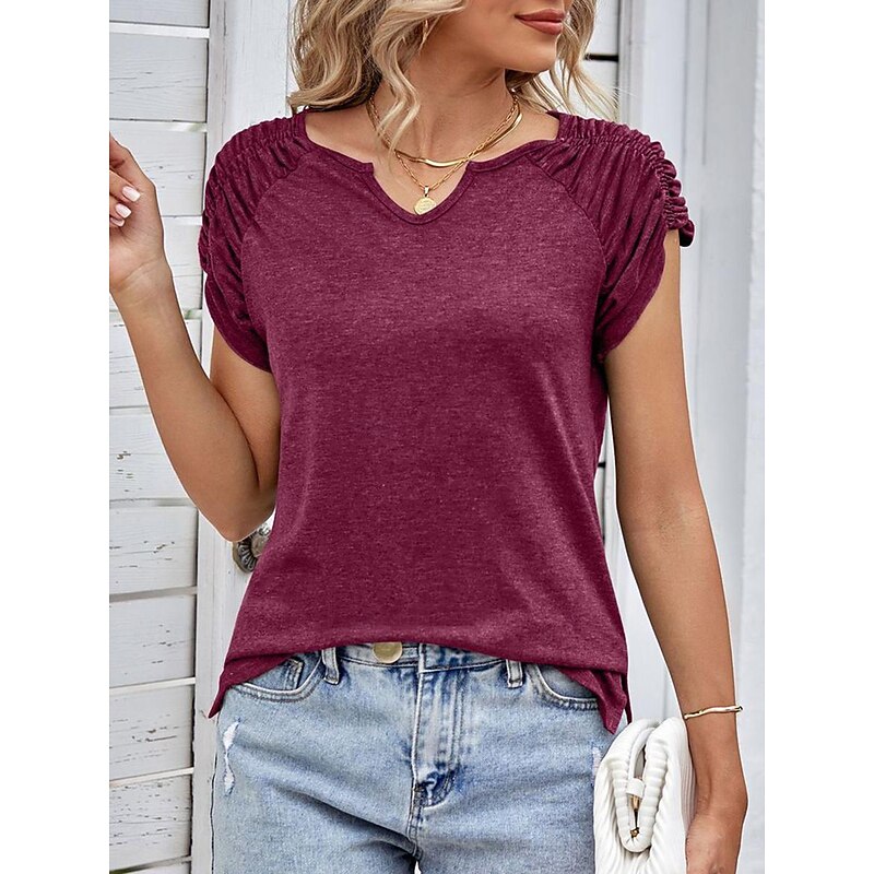 Women's T shirt Tee Daily Casual Short Sleeve Summer Spring4