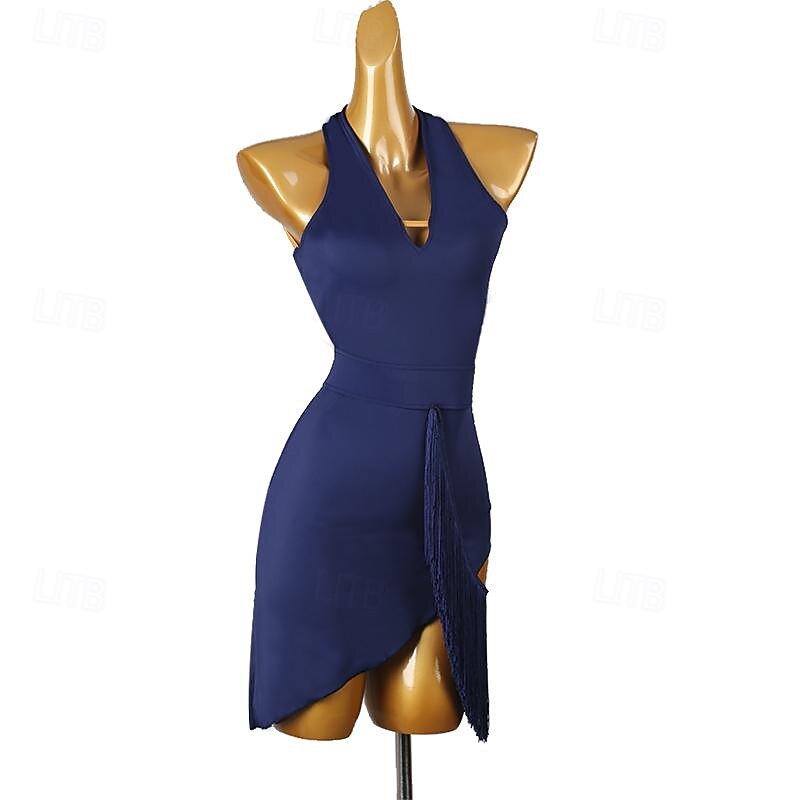 Latin Dance Dress Crystals / Rhinestones Women's Performance Daily Wear Sleeveless Spandex2