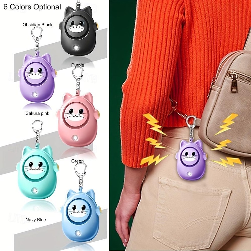 Personal Safety Alarm 130dB Loud Self Defense Keychain Siren with LED Strobe Light Personal Emergency Security Safe Devices Key Chain Alarms for Women Elderly3