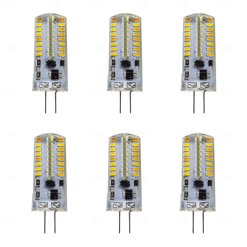 6pcs G4 LED Bi-pin Lights 480Lumens 5W 64LED Beads SMD 3014 12 V