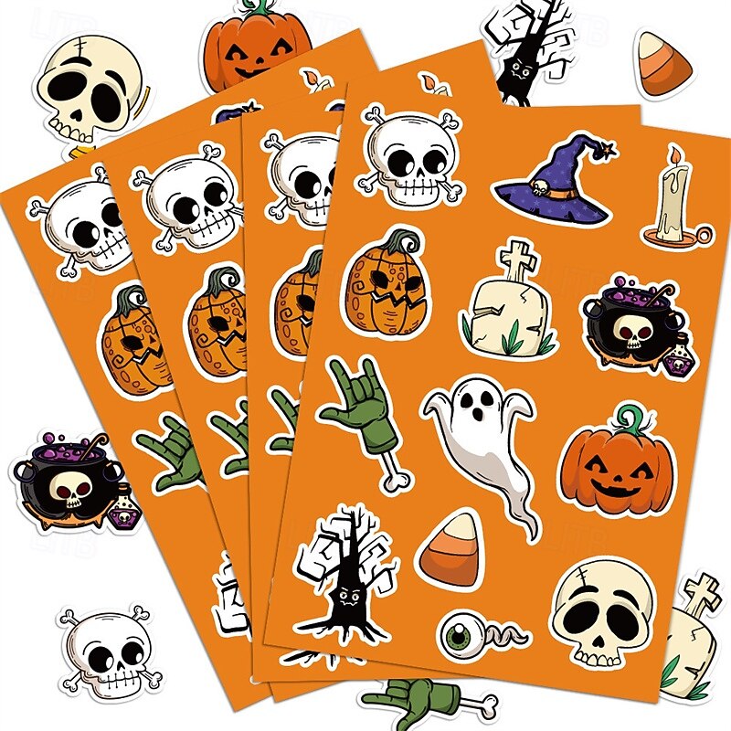 24PCS Halloween Party Decoration Alien Stickers Personalized Decoration Guitar Notebook Luggage DIY