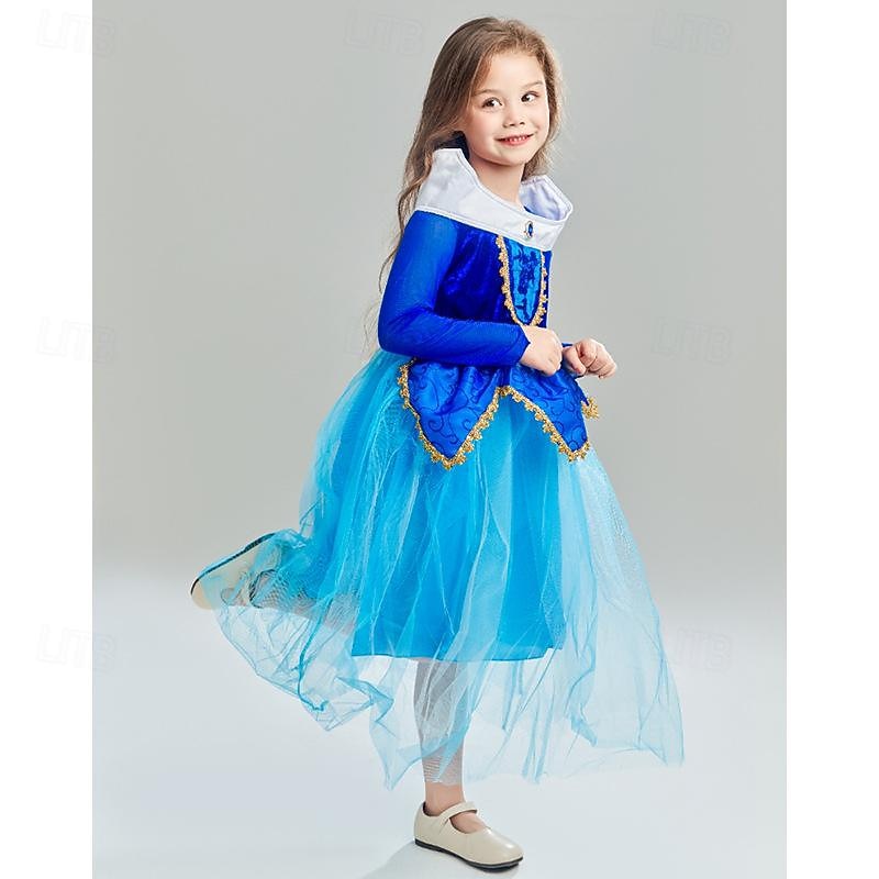 Sleeping Beauty Fairy Tale Aurora Briar Rose Flower Girl Dress Theme Party Costume Tulle Dresses Cosplay Movie Cosplay for Girls' Kids Carnival Dailywear2