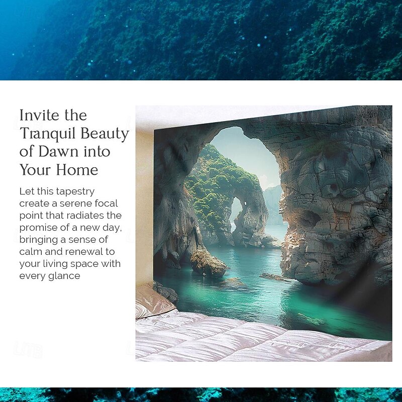 Beach Sunrise Arch Hanging Tapestry Wall Art Large Tapestry Mural Decor Photograph Backdrop Blanket Curtain Home Bedroom Living Room Decoration4