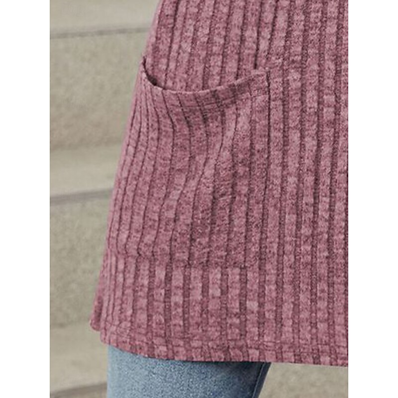 Women's Blouse Pocket Work Stylish Modern Long Sleeve Black Spring Fall3