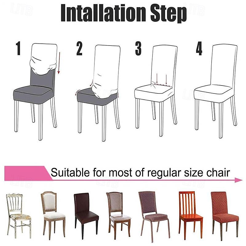 Floral Dining Chair Cover Super Fit Stretch Removable Washable High Back Dining Chair Cover Seat Slipcover for Hotel Dining Room Ceremony Banquet Wedding Party3