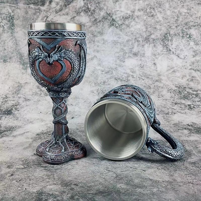 1pc, 7oz (200ml) /15.8oz(450ml) Dragon Cup, Medieval Dragon Wine Glass, Stainless Steel Champagne Glass, Gothic Dragon Goblet, For Bar, Pub, Club, Restaurant And Home Use, Drinkware, Halloween Decor4