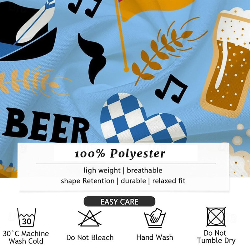 Men's Beer Summer Hawaiian Shirt Aloha Shirt Short Sleeve Hawaiian Casual Resort Outdoor Vacation Street Summer Spring Turndown Print Blue4