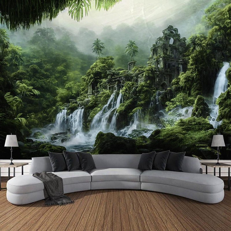 Nature Cascade Hanging Tapestry Wall Art Large Tapestry Mural Decor Photograph Backdrop Blanket Curtain Home Bedroom Living Room Decoration4