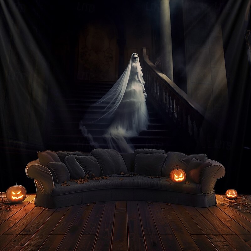 Halloween Decorations Ghost Bride Hanging Tapestry Wall Art Large Tapestry Mural Decor Photograph Backdrop Blanket Curtain Home Bedroom Living Room Decoration4