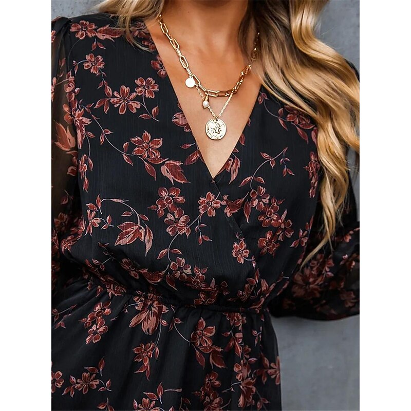 Women's Casual Dress Formal Dress Floral Print V Neck Mini Dress Stylish Casual Daily Date Long Sleeve Summer 18