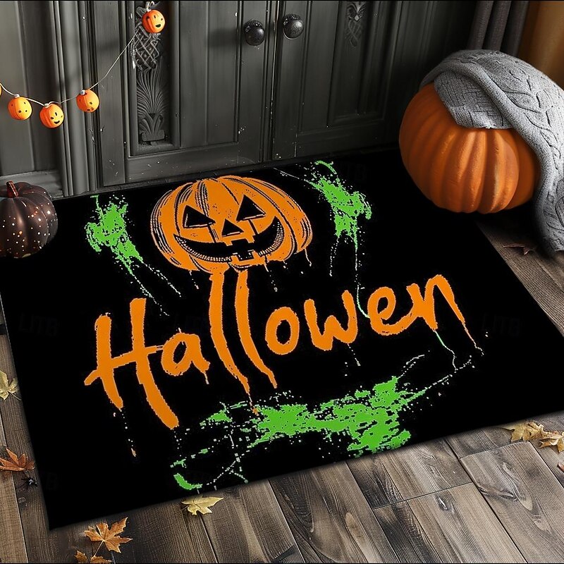 Halloween Decorations Pumpkin Doormat Kitchen Mat Floor Mat Non-Slip Area Rug Oil Proof Rug Indoor Outdoor Mat Bedroom Decor Bathroom Mat Entrance Rug4