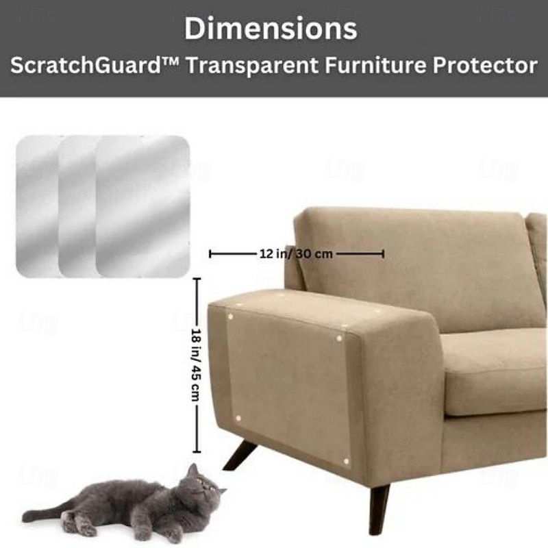 Transparent Furniture Protector,Anti Cat Scratch Furniture Protector,Cat Couch Protector,Transparent Self-Adhesive Cat Tape for Furniture2