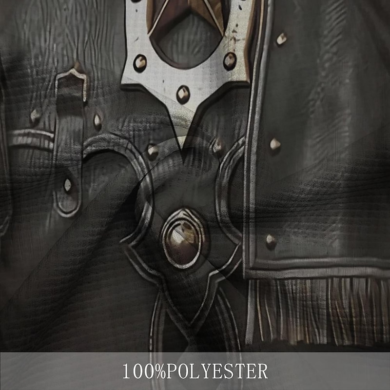 Men's Graphic Cosplay Golf Shirt Short Sleeve Polo Shirts Collared Shirts Vacation Wear Rave Wear Party Outfits Buttons 3D Print Summer Spring Black Gray4