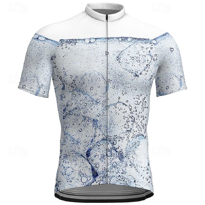 Women's Cycling Jersey Graphic Short Sleeve Bike Tee Tshirt Jersey Top with 3 Rear Pockets Mountain Bike MTB Quick Dry Breathable Sports Blue Clothing Apparel - Main Image