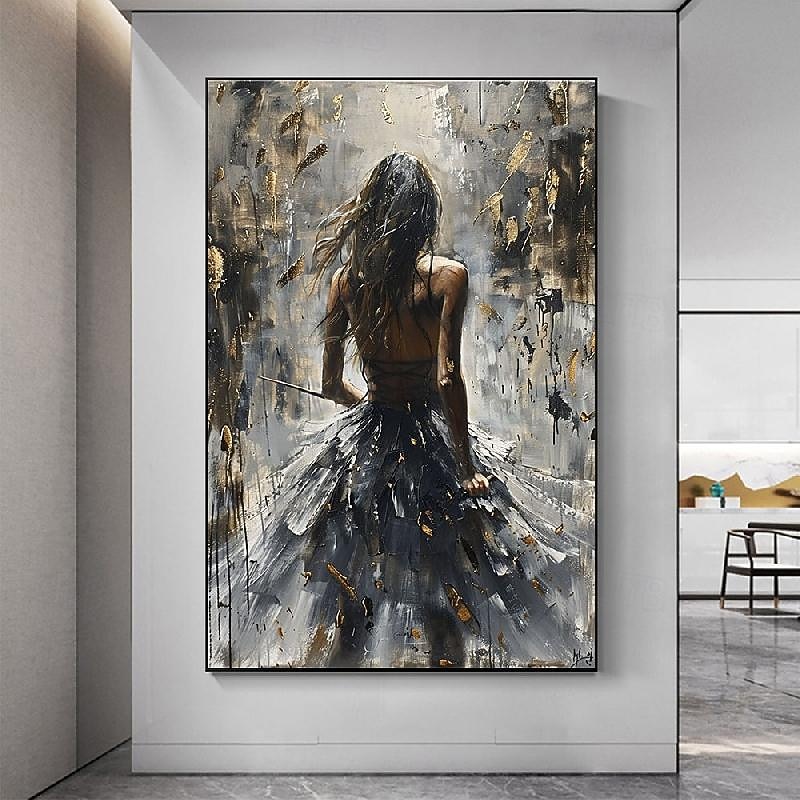Angel Girl Oil Painting handmade Large Wall Art Abstract Black Figure nude oil painting handmade Wall Art Custom Painting for Bedroom Wall Decor Handmade Gift firgure oil painting on Canvas4
