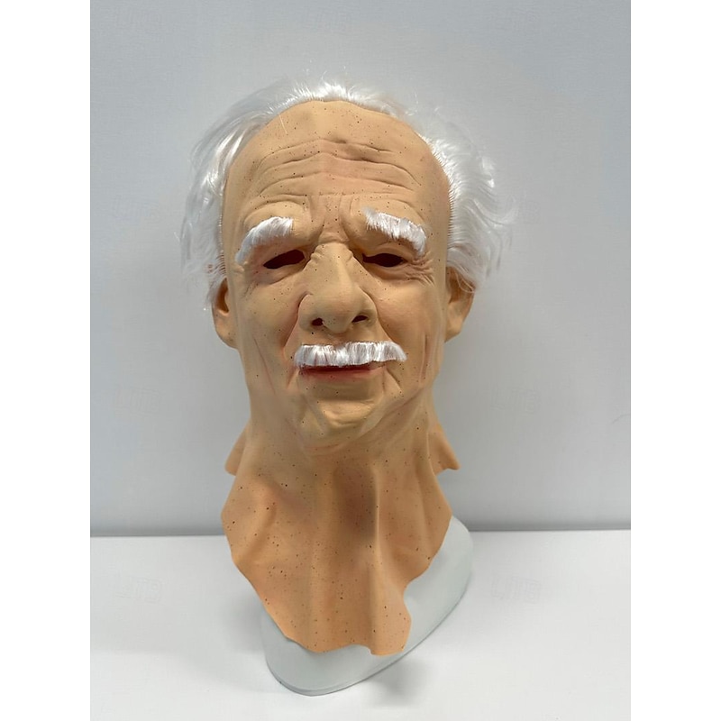 Old Man Mask Realistic Mask Adults' Horror Men's Gray / White Glue Cosplay Accessories Masquerade Costumes