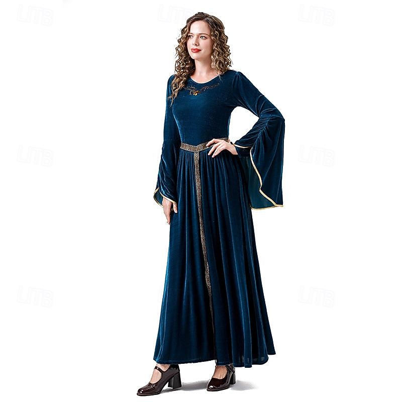 Medieval Renaissance Cocktail Dress Prom Dress Viking Outlander Fancy Dress Women's Celtic Royal Halloween Carnival Masquerade Event / Party LARP Ren Faire Adults' Dress3