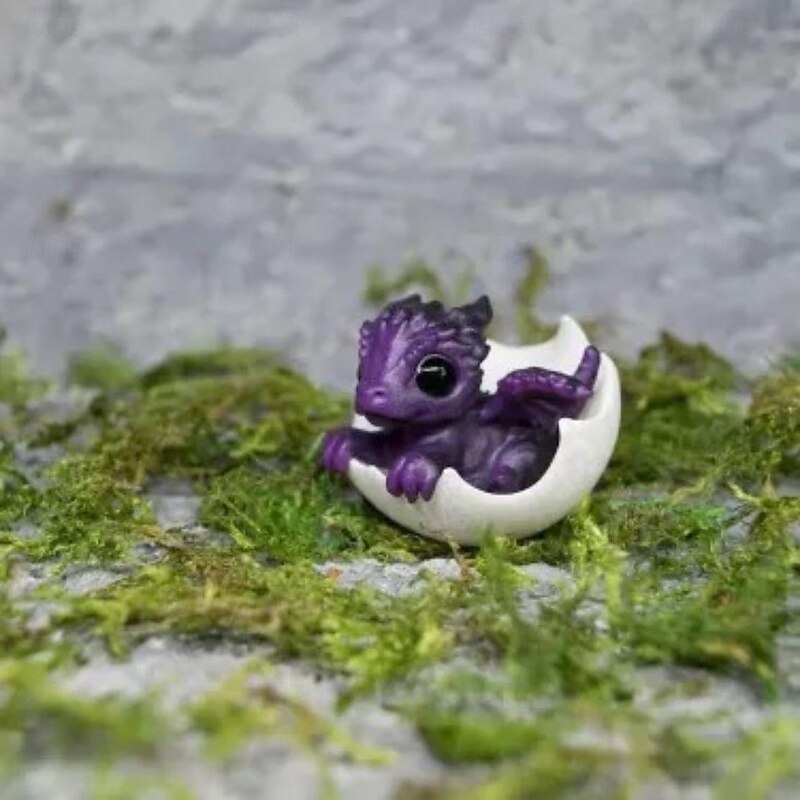 Newborn Dragon in Egg Figurine - Resin Fantasy Decor for Desk, Home, and Collectors - Mythical Creature Sculpture Adds Whimsical Charm2