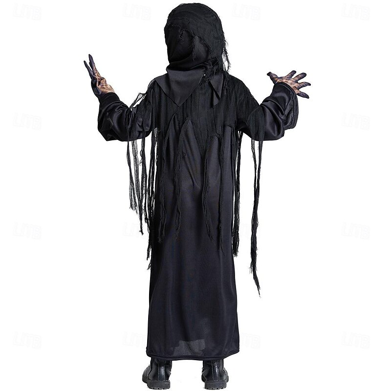 Ghost Grim Reaper Halloween Cosplay Costume Party Costume Masquerade Outfits Scary Costume Kid's Boys' Girls' Carnival Masquerade Mardi Gras Performance Party Halloween Easy Halloween Costumes Dress3