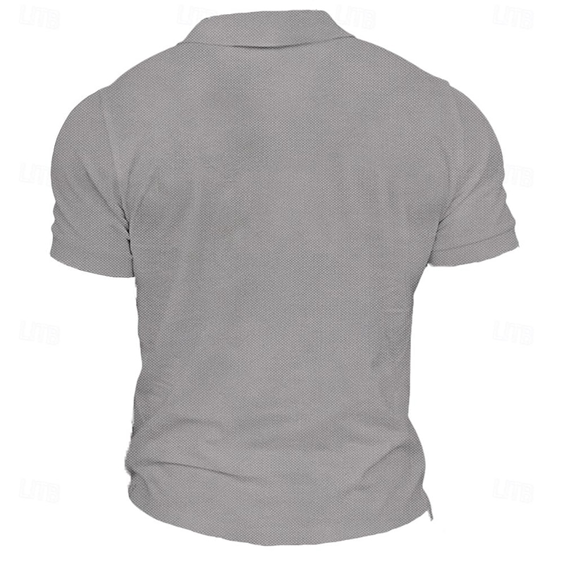 Music Festival Men's Nautical Polo Shirts Golf Shirt Short Sleeve Polo Shirts V Neck Vacation Wear Boat Wear Party Outfits 3D Print Spring & Summer Gray2