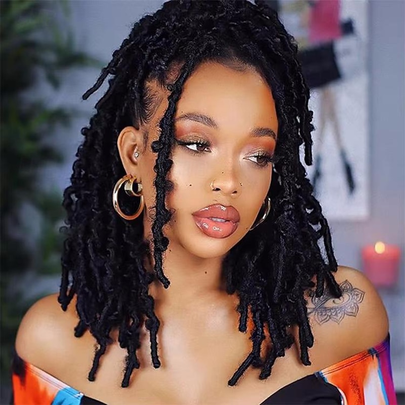 Top Girl Faux Locs 14'' Soft Natural Long Synthetic Pre-Looped Butterfly Locs Crochet Braids Hair Extension For Black Women