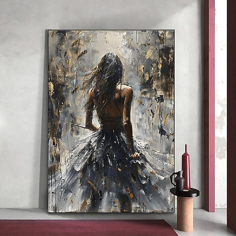 Angel Girl Oil Painting handmade Large Wall Art Abstract Black Figure nude oil painting handmade Wall Art Custom Painting for Bedroom Wall Decor Handmade Gift firgure oil painting on Canvas3