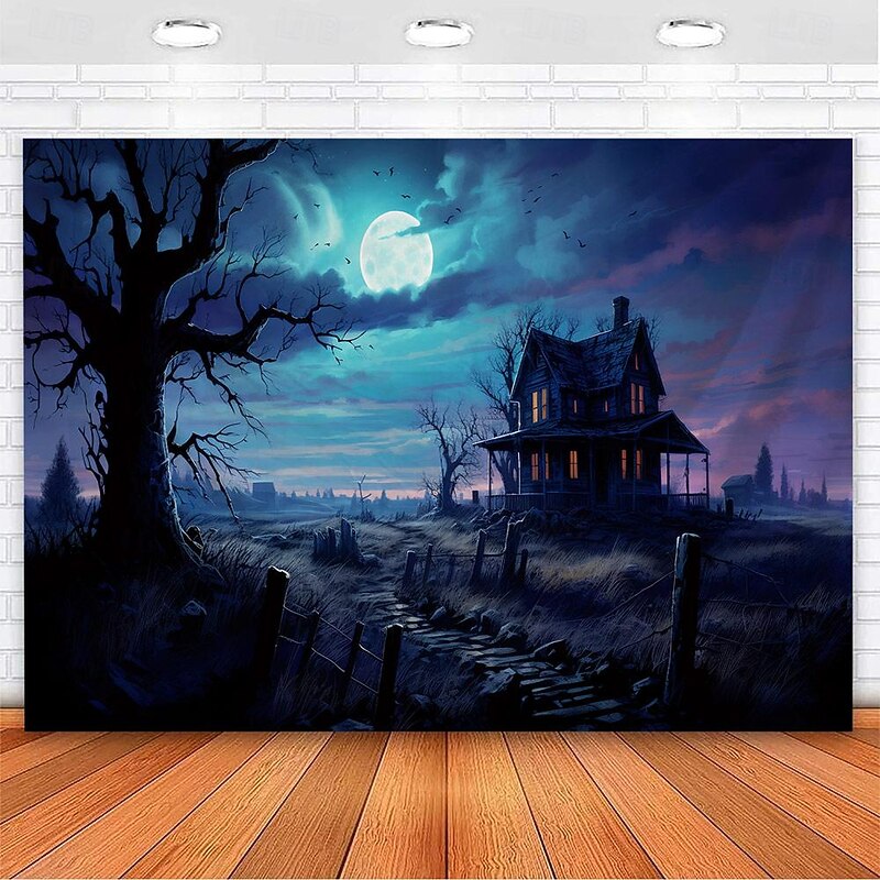 Halloween Decorations Hanging Tapestry Jack O Lantern Pumpkin Forest Wall Art Large Tapestry Mural Decor Photograph Backdrop Blanket Curtain Home Bedroom Living Room Ghost Haunted House Castle2