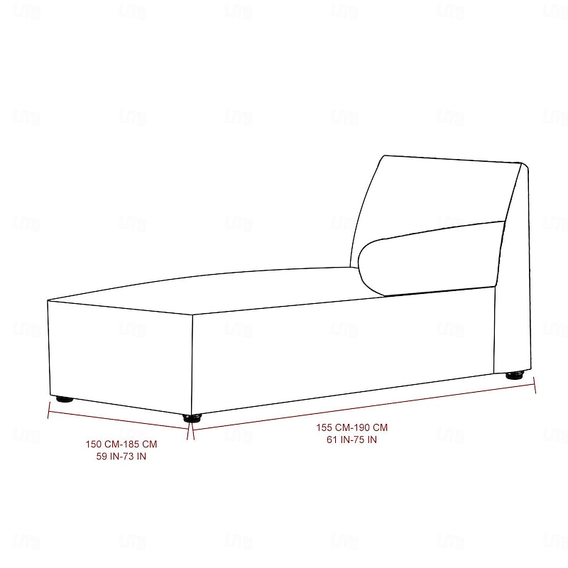 Chaise Lounge Slipcover Stretch Luxury Chair Covers for Living Room Chaise Slipcover with Double Arm Chaise Lounge Slipcover for Bedroom Chaise Soft Jacquard Fabric Machine Washable2