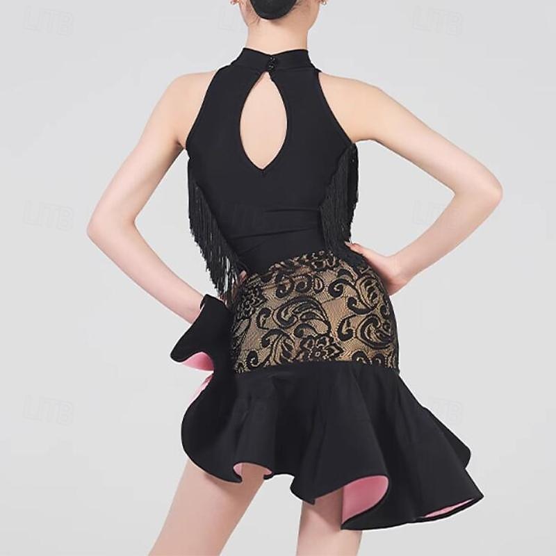 Kids' Dancewear Skirts Tassel Girls' Performance Daily Wear Sleeveless Natural Lace Milk Fiber2