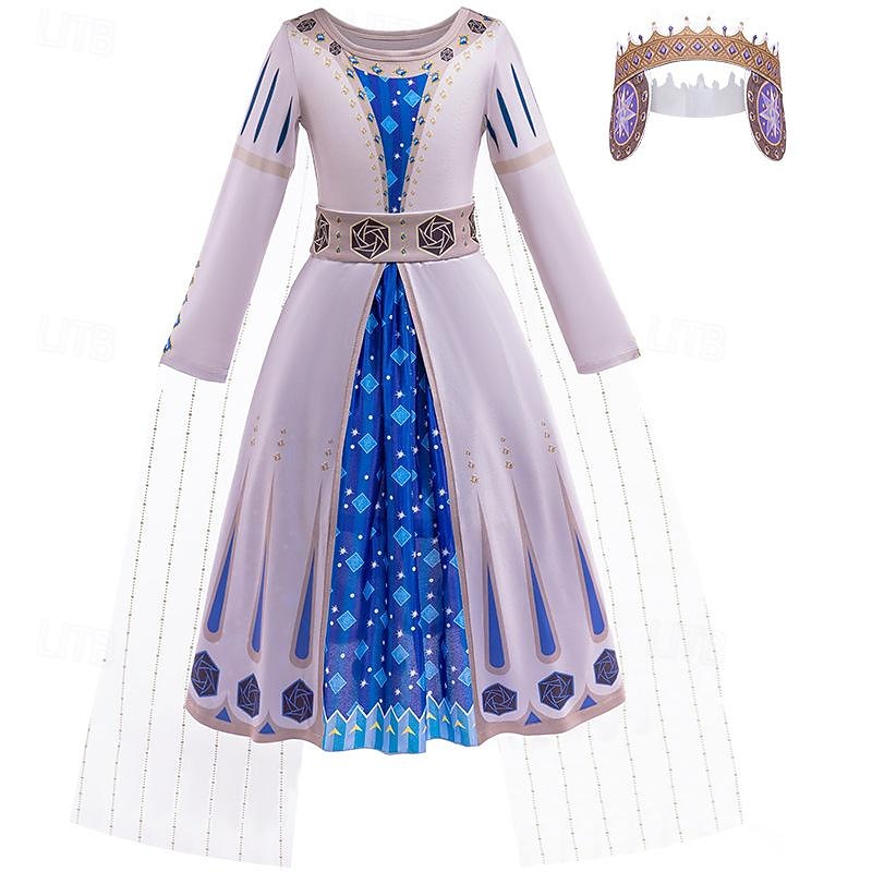 Wish Princess Queen Amaya Dress Costume Cosplay Movie Cosplay for Girls' Kid's Carnival Performance Party