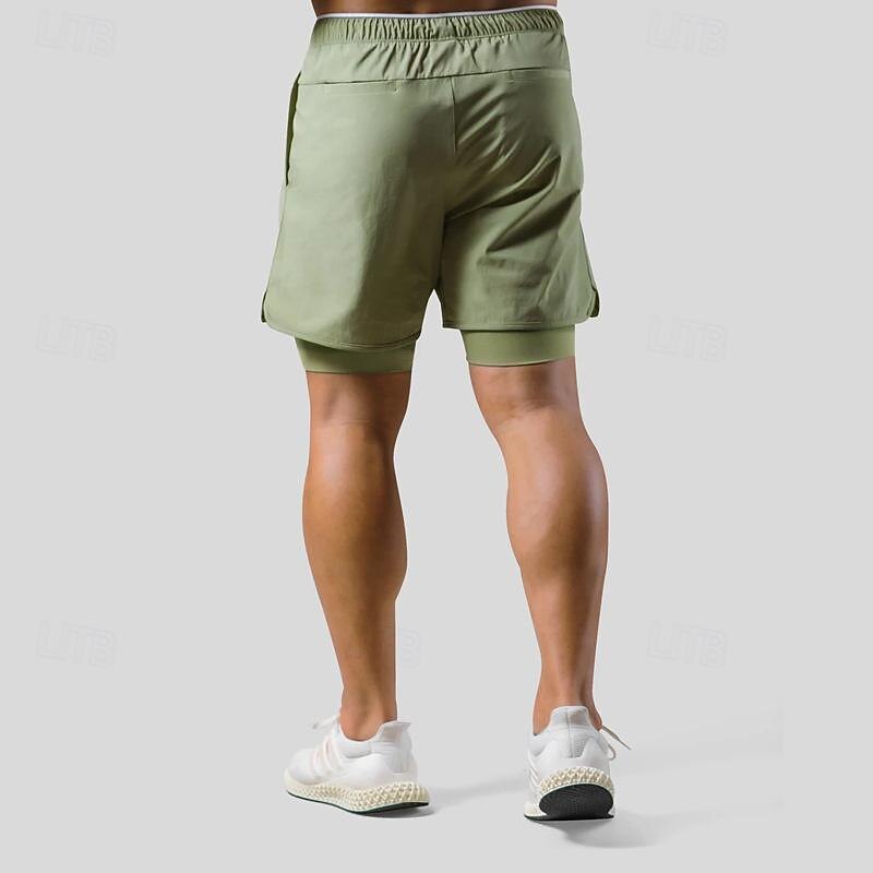 Men's Running Shorts Gym Shorts Sweat Shorts Pocket Drawstring 2 in 1 Elastic Waistband Shorts Outdoor Sports & Outdoor Athletic Quick Dry Lightweight Soft Marathon Running Workout Tailored Fit4