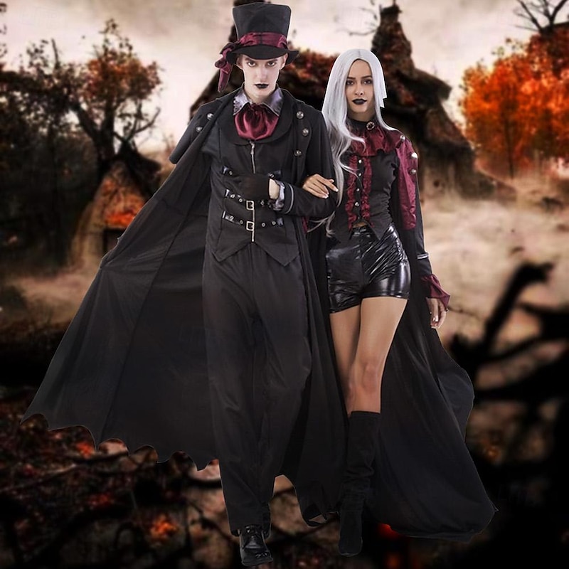 Vampire Halloween Couples' Costumes Costume Party Steampunk Adults' Men's Women's Halloween Carnival Easy Halloween Costumes Dress Up