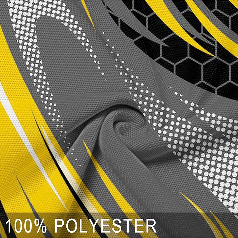 Men's Striped Sports Polo Shirts Golf Shirt Short Sleeve Polo Shirts Collared Shirts Casual Sportswear Vacation Wear 3D Print Buttons Spring & Summer Yellow Green3