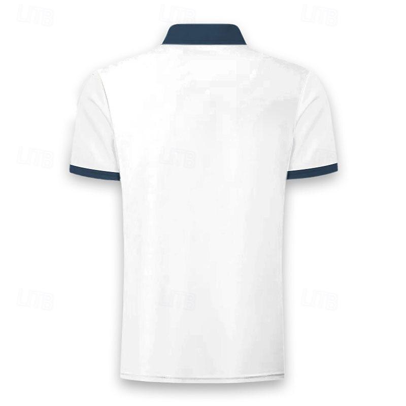 Men's Wolf Zip Polo Shirts Golf Shirt Short Sleeve Polo Shirts Collared Shirts Casual Funny Streetwear Vacation Wear Party Outfits 3D Print Quarter Zip Polo Spring & Summer Black White Brown3