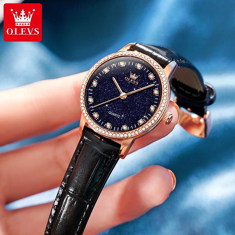 OLEVS Women Quartz Watch Fashion Casual Wristwatch Waterproof Decoration Leather Watch3