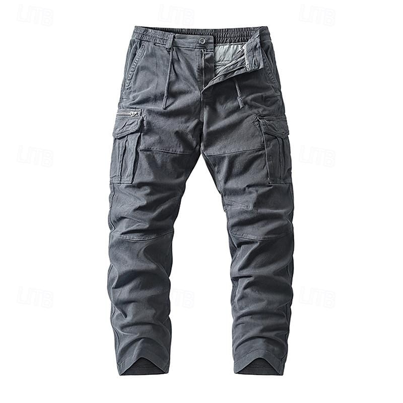 Men's Cargo Pants Cargo Trousers Buttons Multi Pocket Plain Wearable Outdoor Daily Camping & Hiking Fashion Classic Black Army Green3