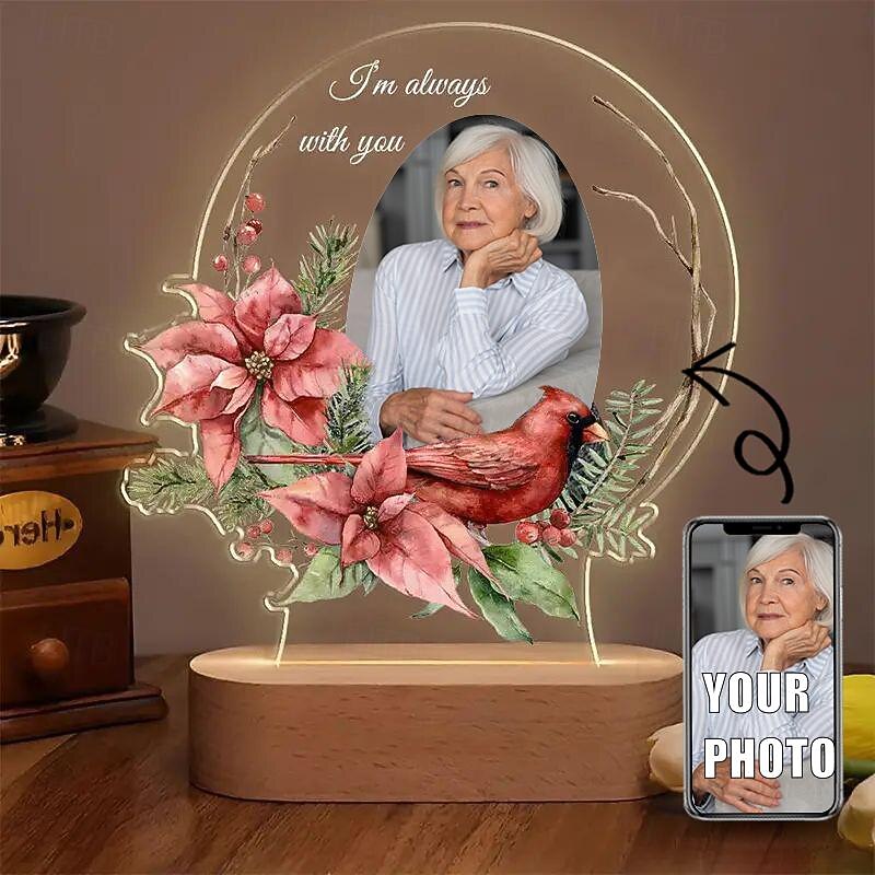 Personalized Light Up Photo Frame I'm Always With You - Custom Acrylic Night Light Memorial Gifts for Loss of Loved One Remembrance Decoration3