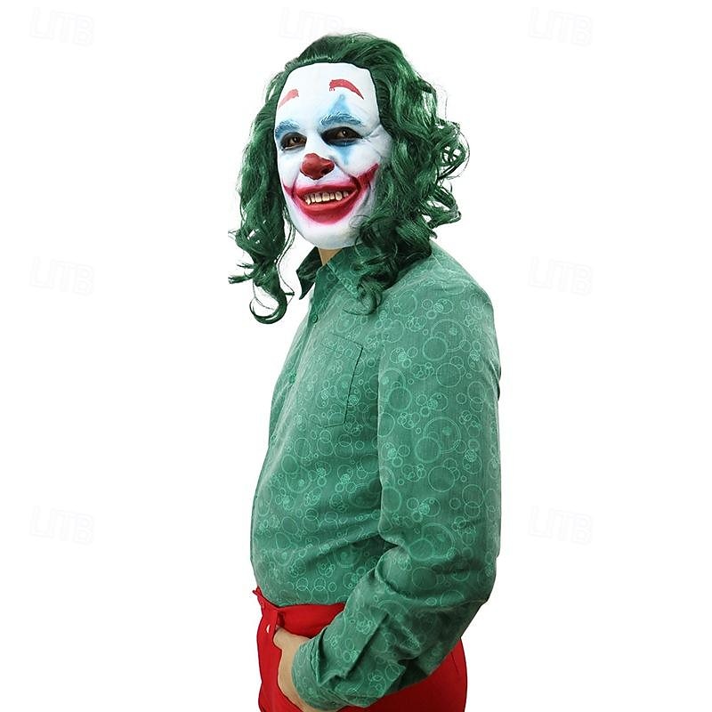 Joker Clown Halloween Mask Joker: Folie à Deux Cosplay Horror Adults' Men's Carnival Performance Party Easy Halloween Costumes Dress Up4