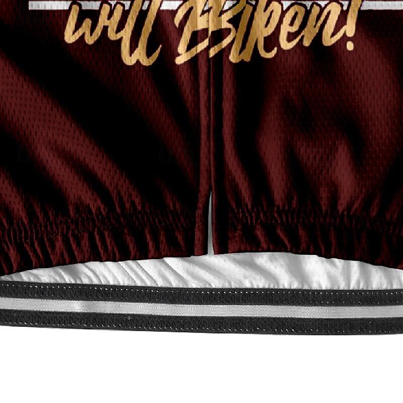 Men's Cycling Jersey Letter & Number Short Sleeve Bike Tee Tshirt Jersey with 3 Rear Pockets Mountain Bike MTB Quick Dry Anatomic Design Wicking Breathable Sports Burgundy Clothing Apparel4