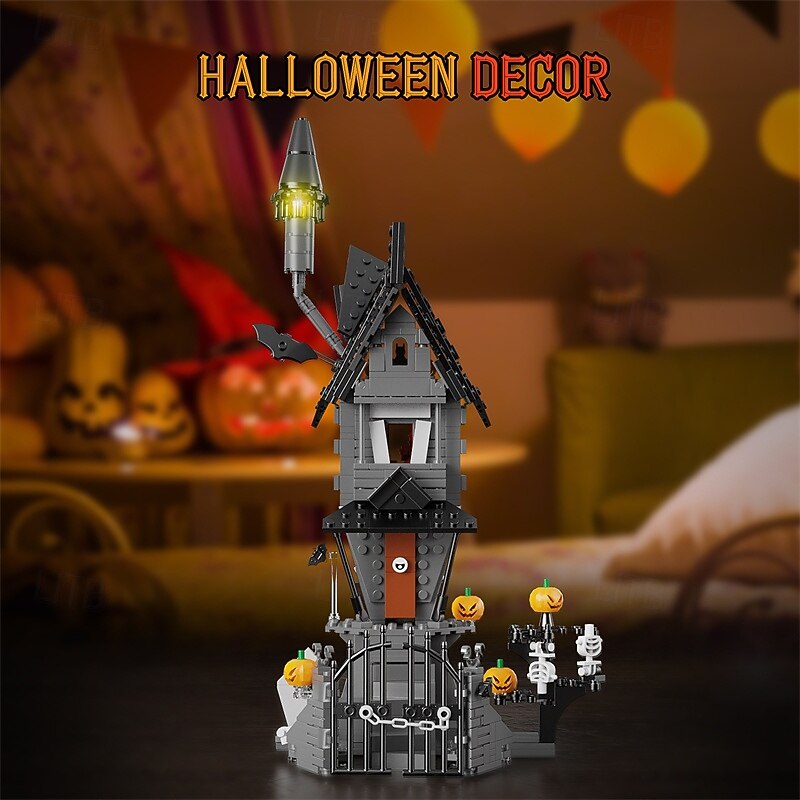 568PCS Jack Skelington's Halloween Castle Is Compatible with Lego Building Blocks and Toy Decorations3
