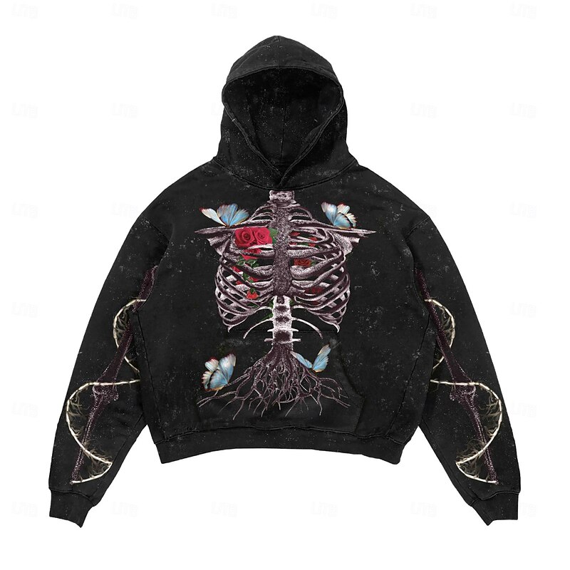 Halloween Skull Skeleton Hoodie Print 3D Graphic For Couple's Men's Women's Adults' Halloween Carnival Masquerade 3D Print Vacation Halloween2