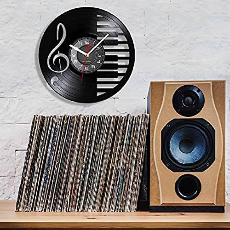 Wall Clock Kitchen Clocks Music Notes Piano Keyboard Vinyl Record Wall Clock Modern Design2