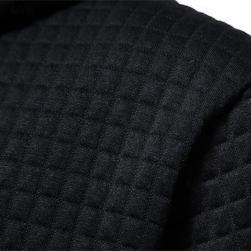 Men's Waffle Hoodies Hoodie Black White Light Grey Dark Gray Hooded Plain Pocket Sports & Outdoor Daily Holiday Polyester Streetwear Basic Casual Spring &  Fall Clothing Apparel Hoodies Sweatshirts4