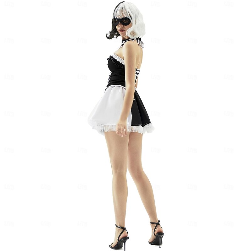 Cruella De Vil Halloween Dress Cosplay Costume Carnival Costume Sexy Costume Adults' Women's Carnival Masquerade Performance Party Easy Halloween Costumes Dress Up2