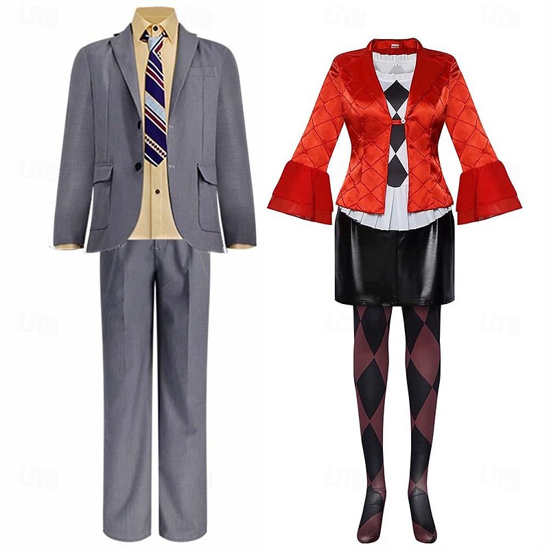 Couples Joker: Folie à Deux Joker 2 Harley Quinn Joker Outfits Halloween Group Couples Costumes Adults Men's Women's Cosplay Costume Halloween Carnival Easy Halloween Costumes2