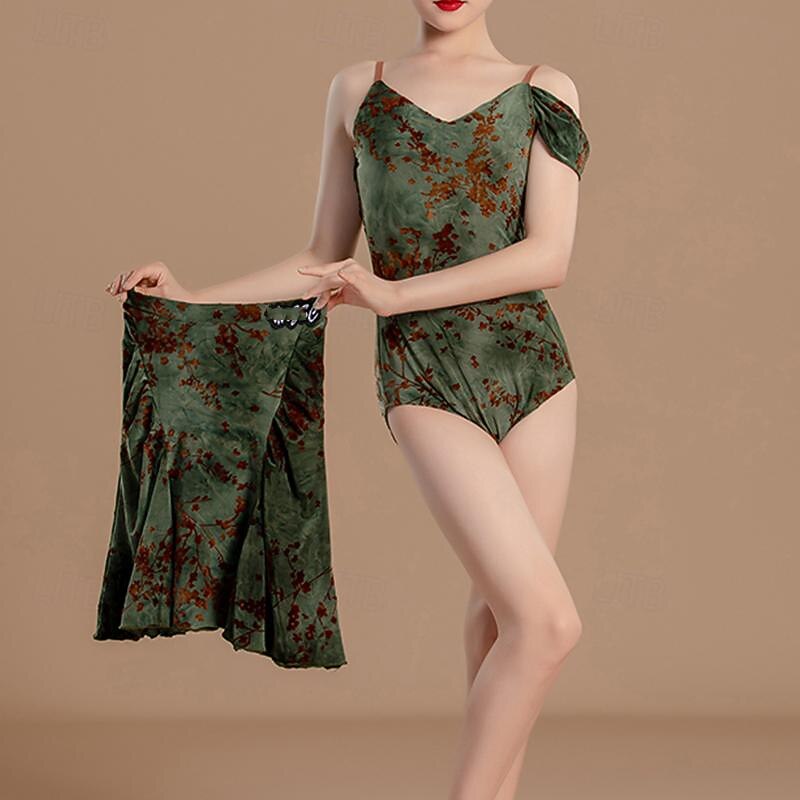 Kids' Dancewear Skirts Printing Girls' Performance Daily Wear Sleeveless Natural Flocking3