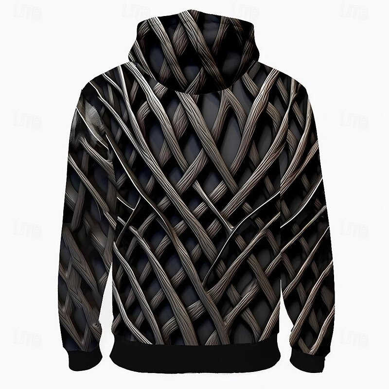 Men's Graphic Hoodie Hoodies Sweatshirt Fashion Cool Long Sleeve Crew Neck Black Fall Winter Designer2